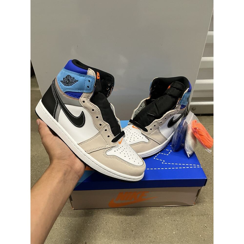 Air Jordan 1 Retro OG High Prototype Men 8 Orange Black Suede (DC6515-100) NIB - Picture 2 of 5